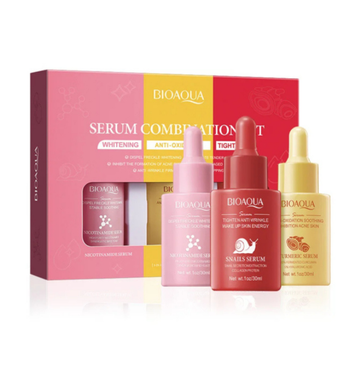 Kit Sueros Faciales Aclarantes x3 Bioaqua