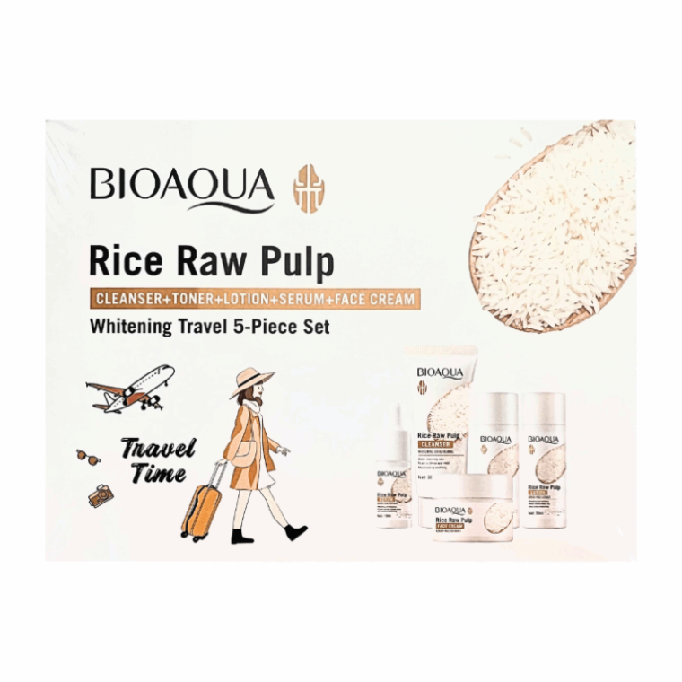 Kit Skincare Viajero Arroz Bioaqua x5 productos